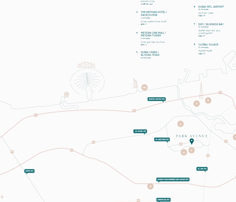 Ubicación de Azizi Park Avenue