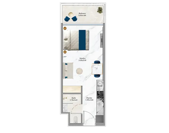 Studio apartment Aspirz by Danube