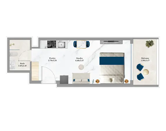 1 bedroom apartment Aspirz by Danube