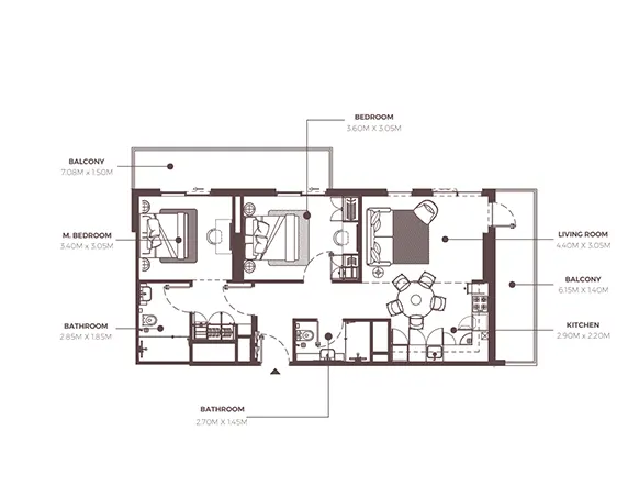 Azizi beach Oasis 2 Studio layout pdf