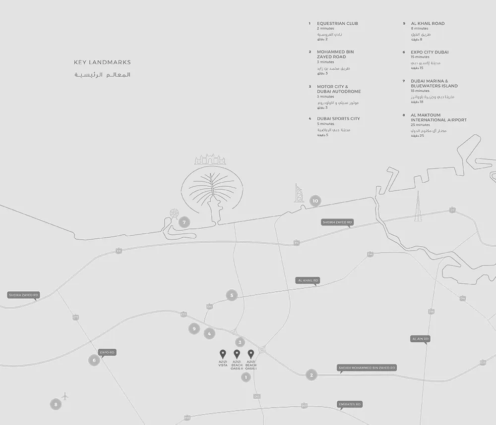 Azizi beach Oasis 2 Location