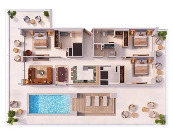 Binghatti Spectre Studio Apartment Floor Plan