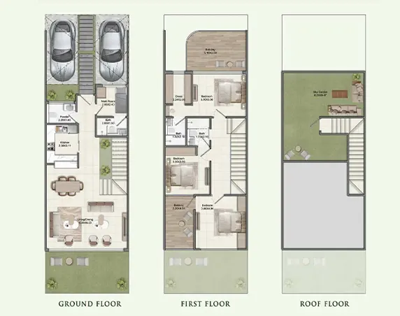 Greenz by Danube 3 BHK townhouse layout pdf