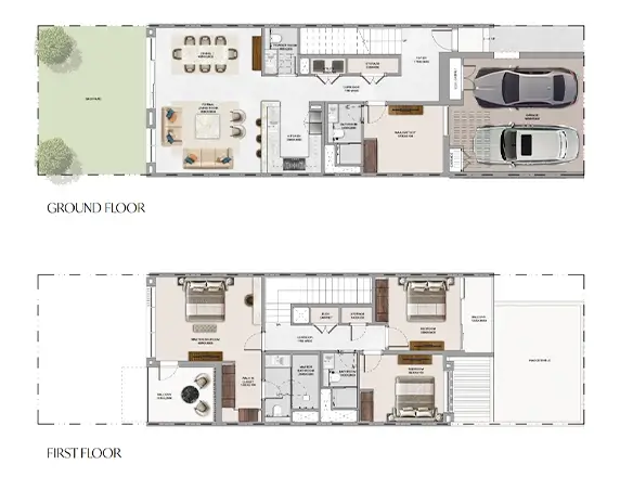 مخطط طابق من 4 غرف نوم في مجمع ذا تيراسز بمدينة سوبها