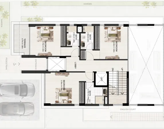 Binghatti Tilal 4 BR layout pdf