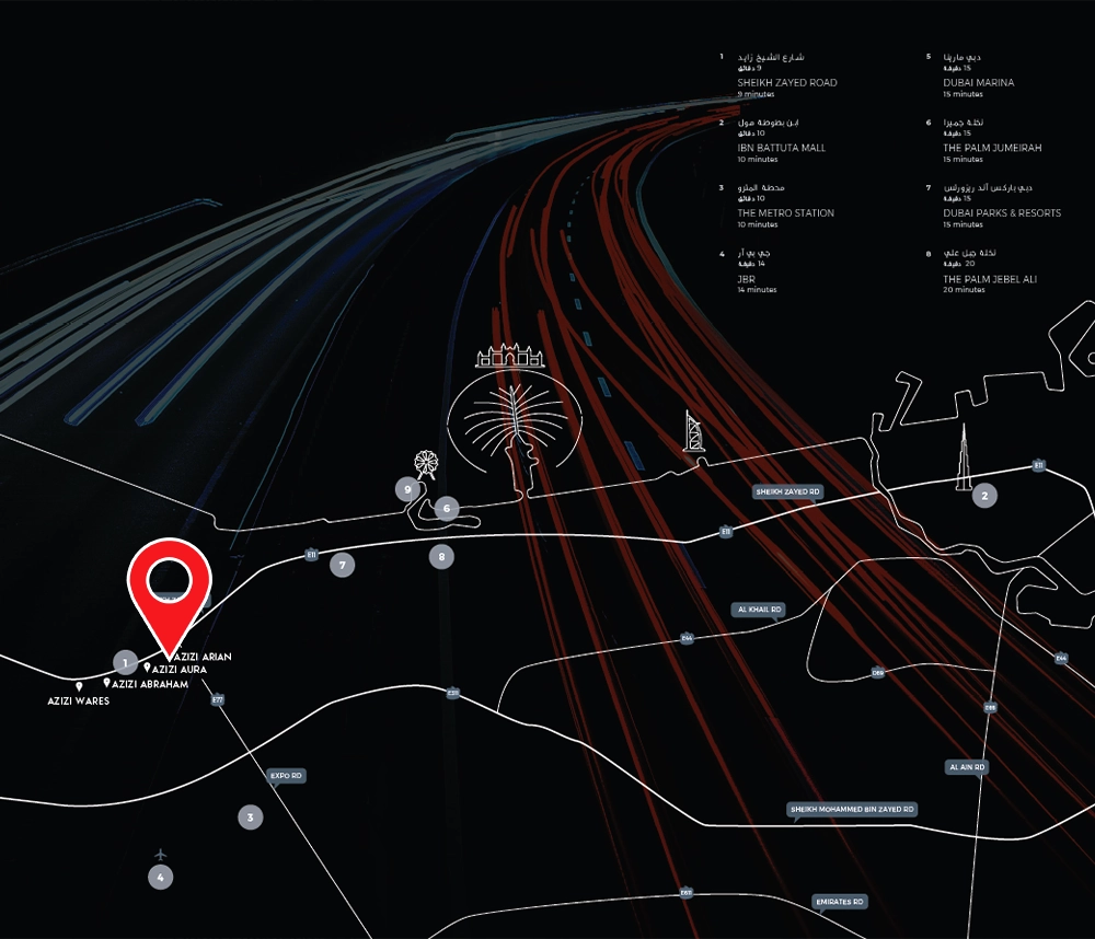 Azizi Arian Location